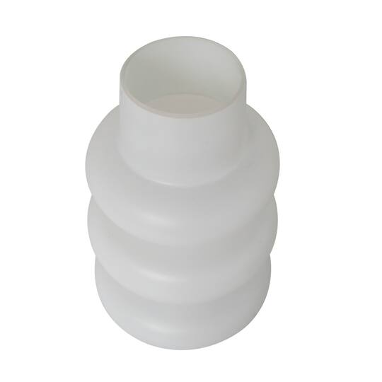 White Glass Dimensional Bubble Vase Set
